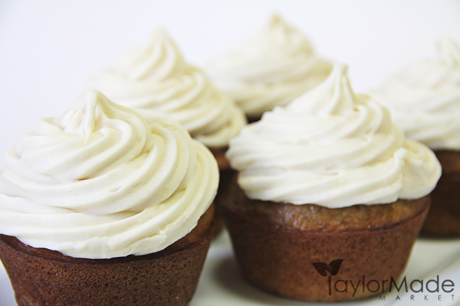 cupcakes with frosting upclose